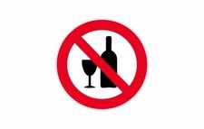 Autocollant sticker adhesif signalisation plaque porte panneau alcool interdit