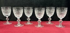 LORRAINE SAINT LOUIS 6 WATER WINE CRYSTAL GLASSES VERRE A EAU VIN CRISTAL TAILLE