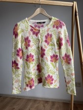 Cardigan floral en laine