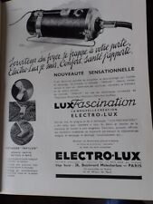 aspirateur ELECTROLUX + CRISTAL VOUVRAY + CARMINA rouge pub ILLUSTRATION 1934 eb