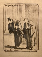 Honoré Daumier (1808-1879), Les Gens De Justice. Gravure. 36 x 27,5 la feuille