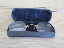 Paire de Lunette Ancienne Binocle Pince Nez  avec Etui Signé R.Hoels