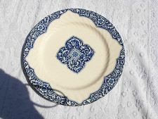 belle assiette plate bleue ancienne signé GIEN France 19 ème siècle année 1875