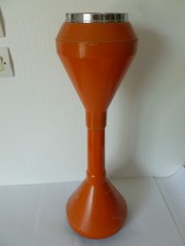 VINTAGE années 70 cendrier sur pied ORANGE Haut 53,3cm Diametre cendrier 18 cm