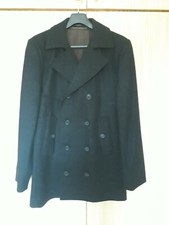 Elegant Caban Homme Taille S-46 Laine Bleu Marine Neuf Marque Sandro Pozzi 