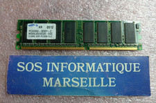 Barrette Mémoire SAMSUNG 512MB DDR PC3200 CL3 PC3200U-30331-Z (M368L6523CUS-CCC)