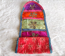 Antique Primitive Tricoté Main Broderie Sainte Livre Keeping Pochette Collection