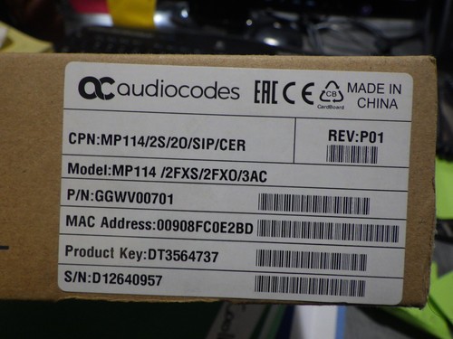 Audiocodes ggwv00701 114 - audiocodes, mp-114