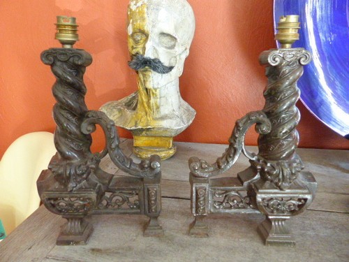 Superbe paire lampes chenets - superbe,