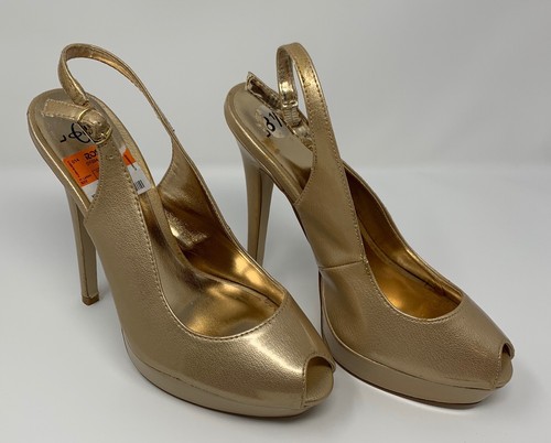 Joey gold peep toe slingback - o,