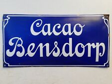 Ancienne plaque émaillée publicitaire Cacao BENSDORP chocolat - déco Art-Nouveau
