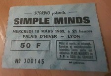 ticket billet place de concert simple minds Lyon palais d hiver 1982