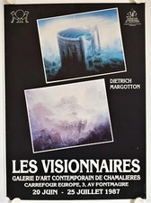Affiche DIETRICH MARGOTTON Les Visionnaires 1987 Exposition Galerie Chamalières