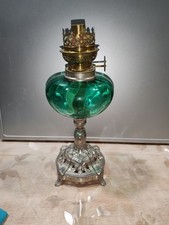 Jolis Lampe A Huile Pétrole Art Nouveau Déco Année 30 40 A Saisir  Vert