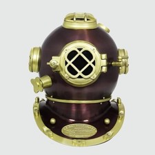 Casque de plongée ancien finition cuivre 18" US Navy Nautical | cadeau marine