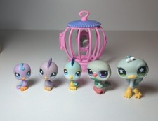 Littlest PetShop LPS Original - 5 Oiseaux Perruches Authentiques + Cage - Hasbro