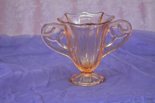 Ancien vase cristal rose verre - vase,