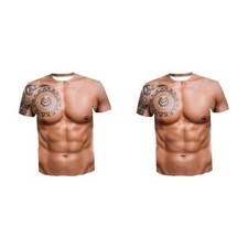 1/2/3 3D Graphic Digital Imprimé MuscleT-shirt Manches Courtes Hommes Halloween