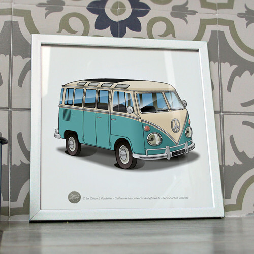 Poster combi samba bleu - poster, et
