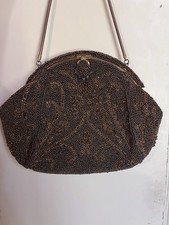 Sac vintage en perles couleur bronze des années 60/70 - pièce rare