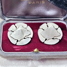 Boutons De Manchettes Modernistes Argent 925 Designer Fast Poinçon Crabe 28x25mm