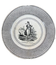 Ancienne assiette Creil Montereau Contrebandier Andalousie Scènes pittoresques