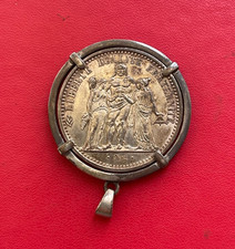 Beau pendentif de monnaie 10 Francs Hercule 1965 en argent à découvrir