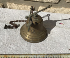 CLOCHE EN BRONZE DE STYLE ANCIEN PORTE PORTAIL AVEC BELLE  RÉSONANCE -