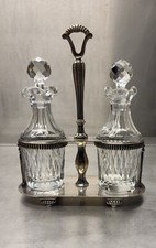 Magnifique serviteur huile vinaigre huilier vinaigrier Cristallerie de Lorraine