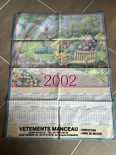 Torchon calendrier ancien - torchon,