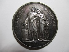 Médaille De Mariage Chrétien En Argent . Fidélité Bonheur . Nominative .