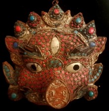 MASQUE RITUEL  TIBET NEPAL Vers 1900
