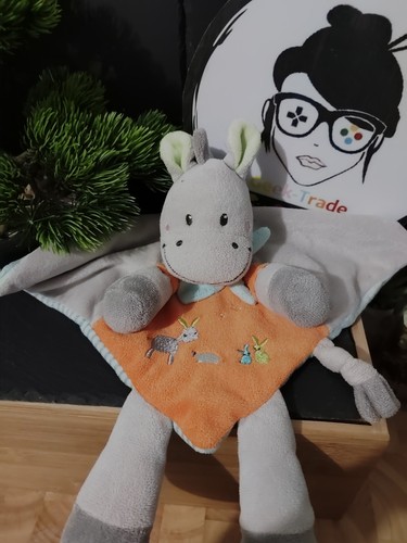 Doudou plat âne zèbre cheval