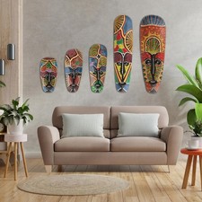 Masque  Africain Artisanat Masque Africain Tenture Décor Dot Plein de Couleurs