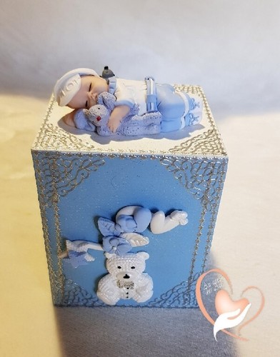 Tirelire bébé fimo garçon