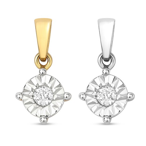 Pendentif femme blanc - or, blanc/jaune