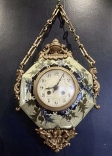 Horloge boulangère Octogonale en Porcelaine émaillée / Art Nouveau