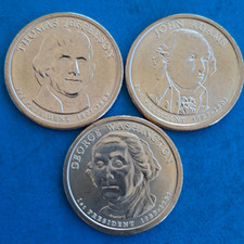 Etats-Unis USA , LOT 3 X 1 dollar différents Adams , Jefferson , Washington