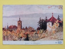 cpa Source Cachat ILLUSTRATION ÉVIAN les BAINS Le Vieux Clocher