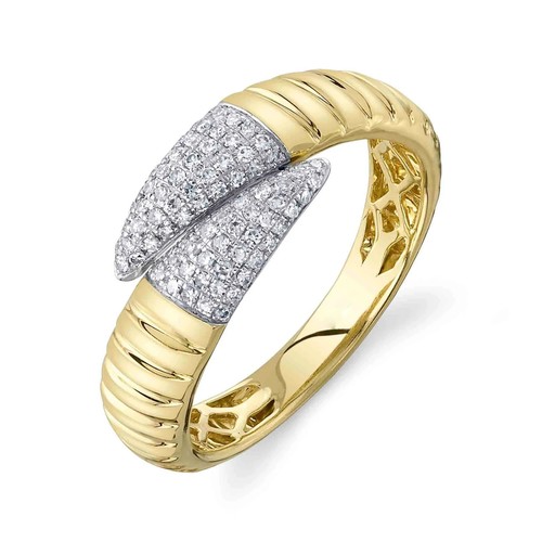 14k jaune diamant bypass - or,