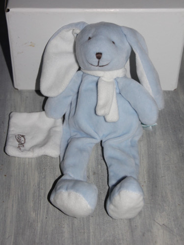 Doudou babynat lapin bleu - ,