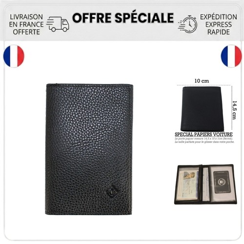 Porte papiers voiture - porte-papiers, cuir