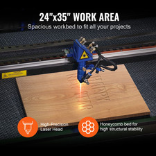 VEVOR Graveur Laser CO2 Machine De Gravure Découpe 100 W Zone Travail 600X900 Mm