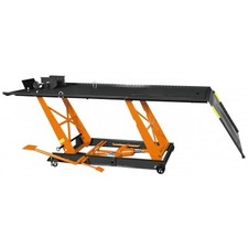 Pont Moto 450 kg - Table de Levage avec Sécurité et Serrage Roue Avant, Hauteur 