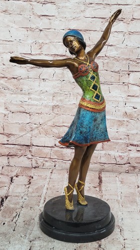 Chiparus nouveau bronze statue - bronze,