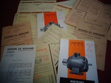 LOT DE DOCUMENT , PUB , CATALOGUE MOTEURS CHARLES ROULLAND ( ref 45 )