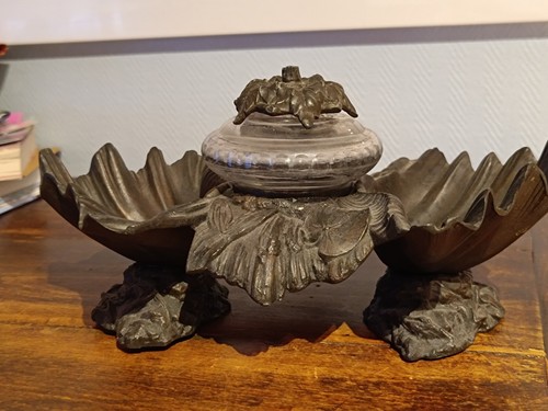 Encrier ancien bronze - ancien,