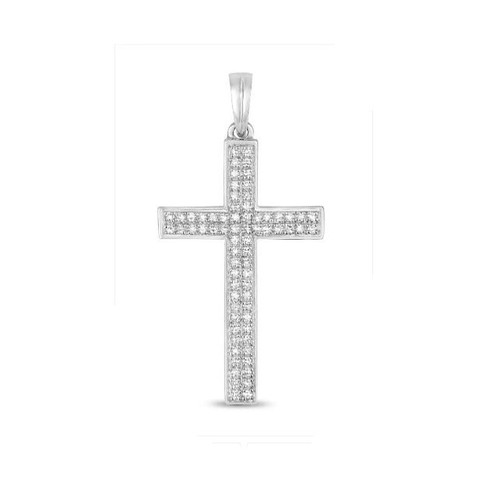 Pendentif croix diamant - , or
