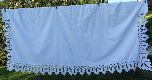 Superbe drap ancien - métis,