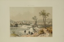 Lithographie couleur originale Les Echelles Le Guiers Savoie
